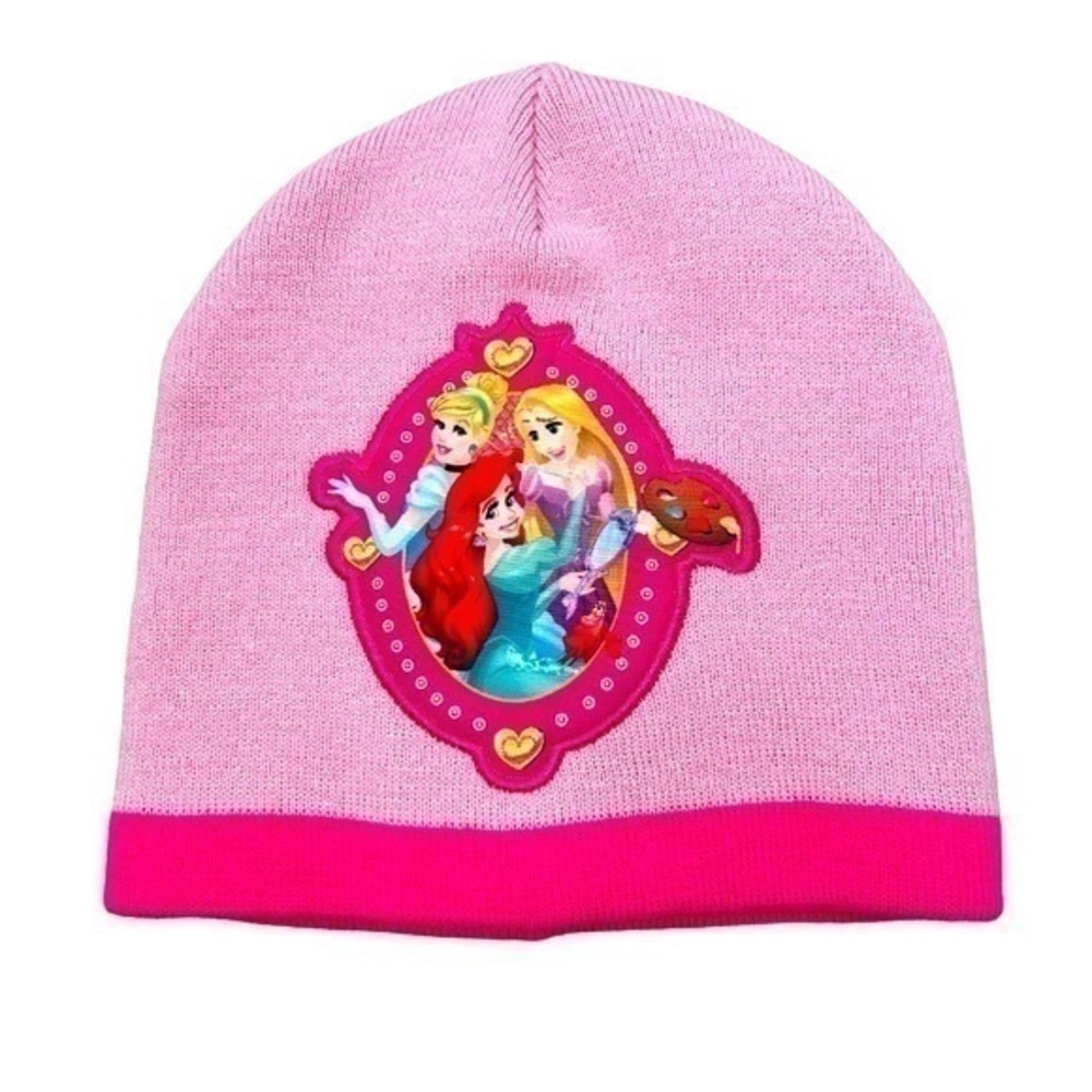 NWOT DISNEY PRINCESS 2-TONE PINK BEANIE HAT, KIDS OS